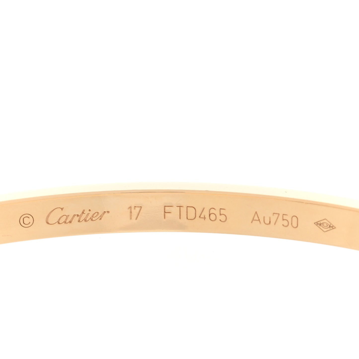 18K Yellow Gold 10 Diamond Small LOVE Bracelet 17