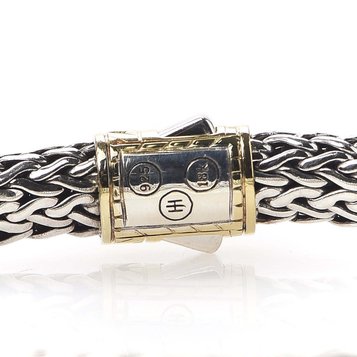 Sterling Silver 18K Yellow Gold 6.5mm Naga Station Bracelet