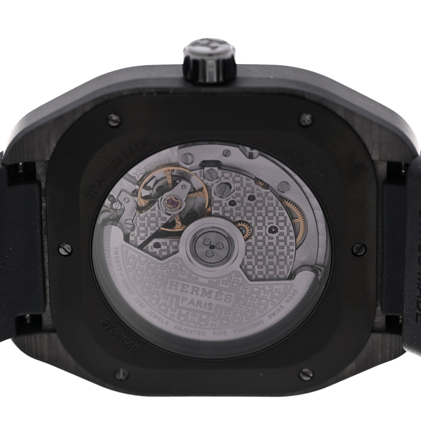 DLC Coated Titanium Rubber 39mm H08 Automatic Watch Noir