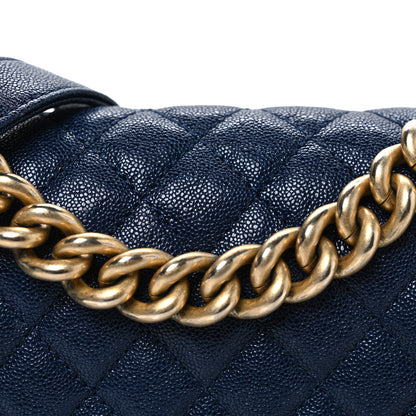 Chanel Caviar Quilted Small Boy Flap Dark Blue 8 of 10