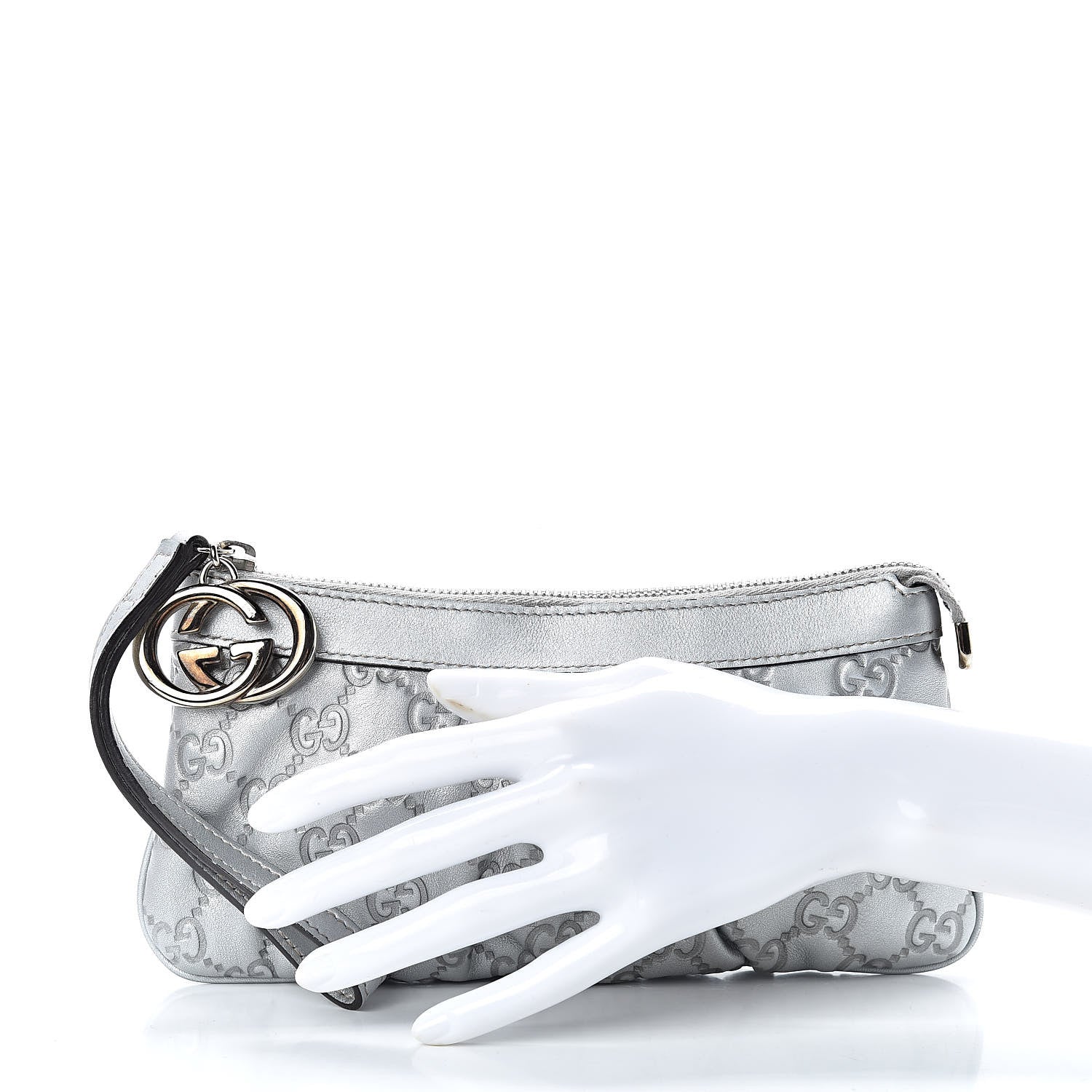 Gucci Guccissima New Britt Wristlet Silver 2 of 10
