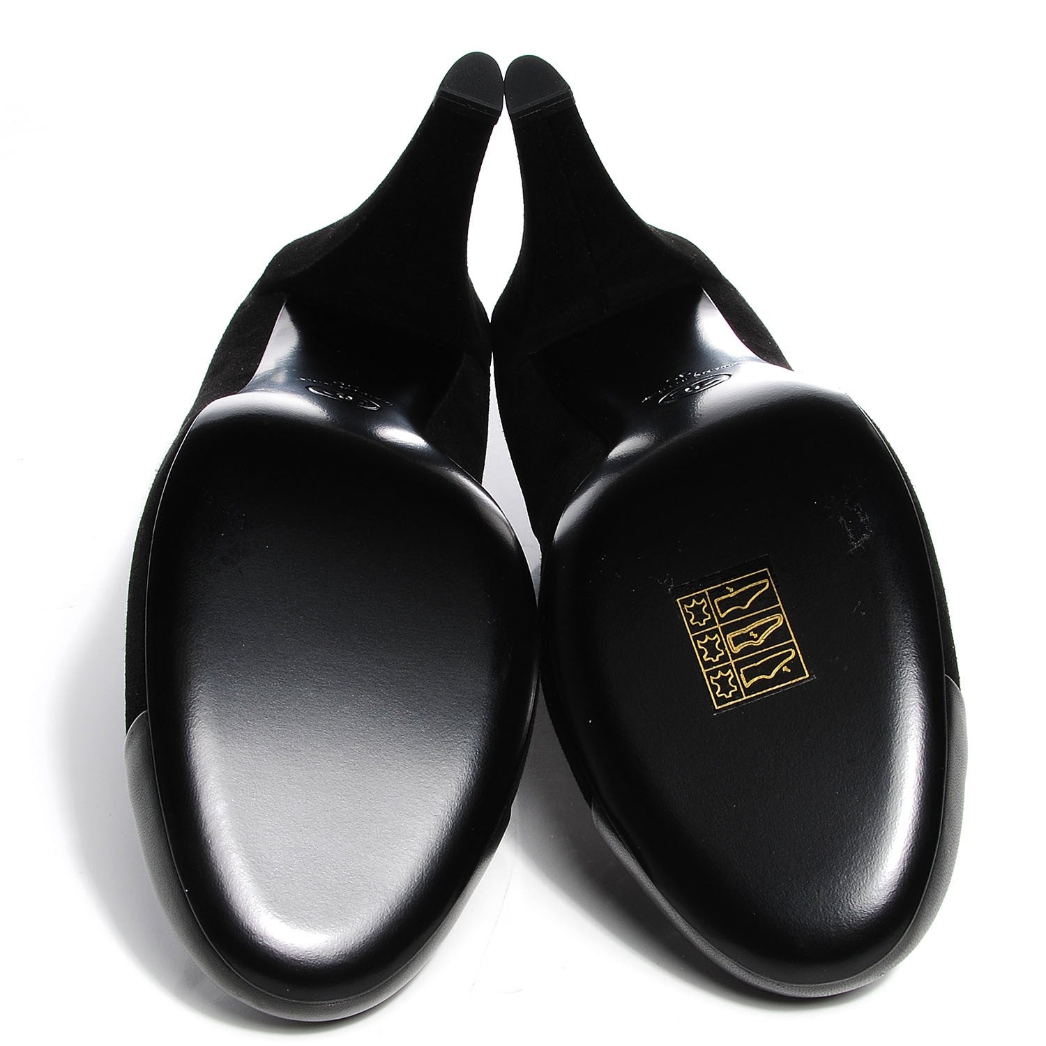 Chanel Suede CC Cap Toe Pumps 39 Black White 5 of 7