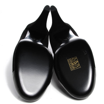 Chanel Suede CC Cap Toe Pumps 39 Black White 5 of 7