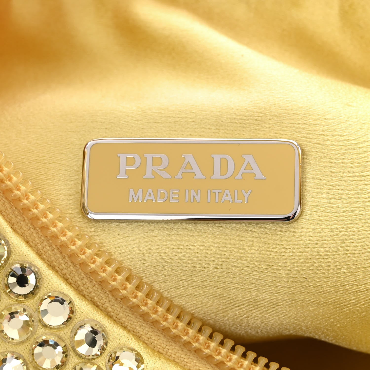 Prada Satin Crystal Mini Re-Edition 2000 Bag Ananas 6 of 11