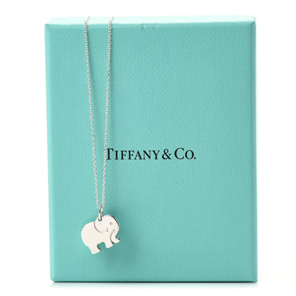 Tiffany Sterling Silver Elephant Never Forgets Pendant Necklace 7 of 7