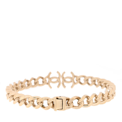 Chanel Metal CC Chain Link Choker Necklace M Gold 1 of 3