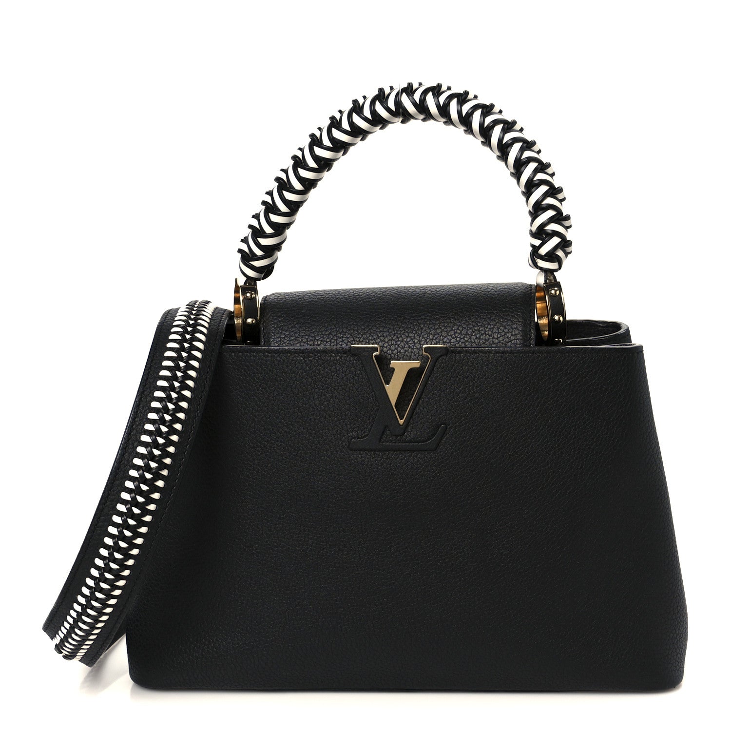 Louis Vuitton Taurillon Capucines Black White 1 of 9