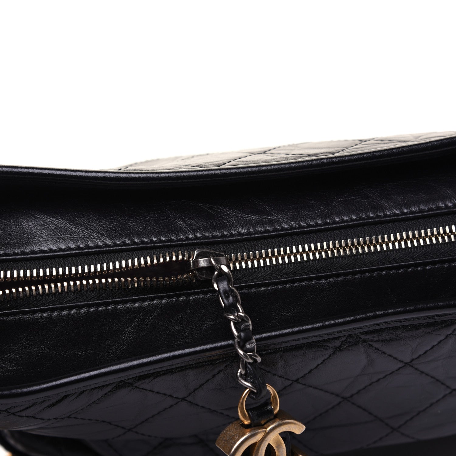 Chanel Aged Calfskin Quilted Medium Gabrielle Hobo Black 15 of 18