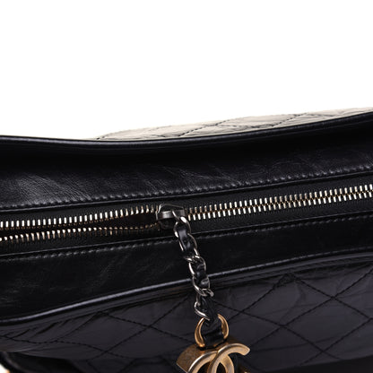 Chanel Aged Calfskin Quilted Medium Gabrielle Hobo Black 15 of 18