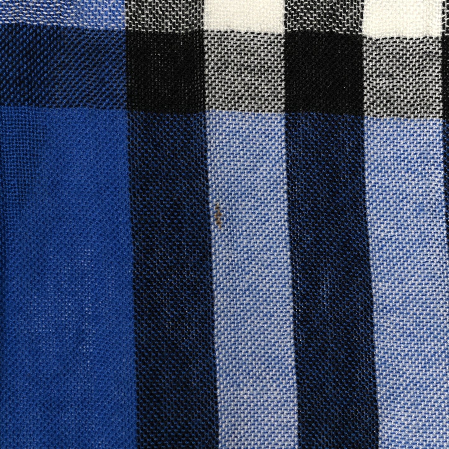 Silk Cashmere Half Mega Check Scarf Cobalt Blue