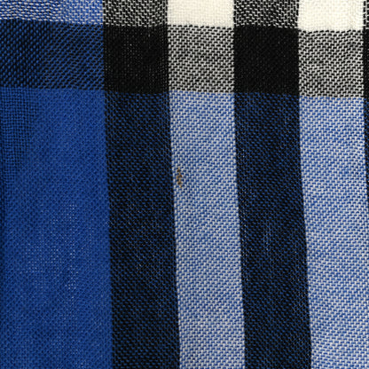 Burberry Silk Cashmere Half Mega Check Scarf Cobalt Blue 5 of 5