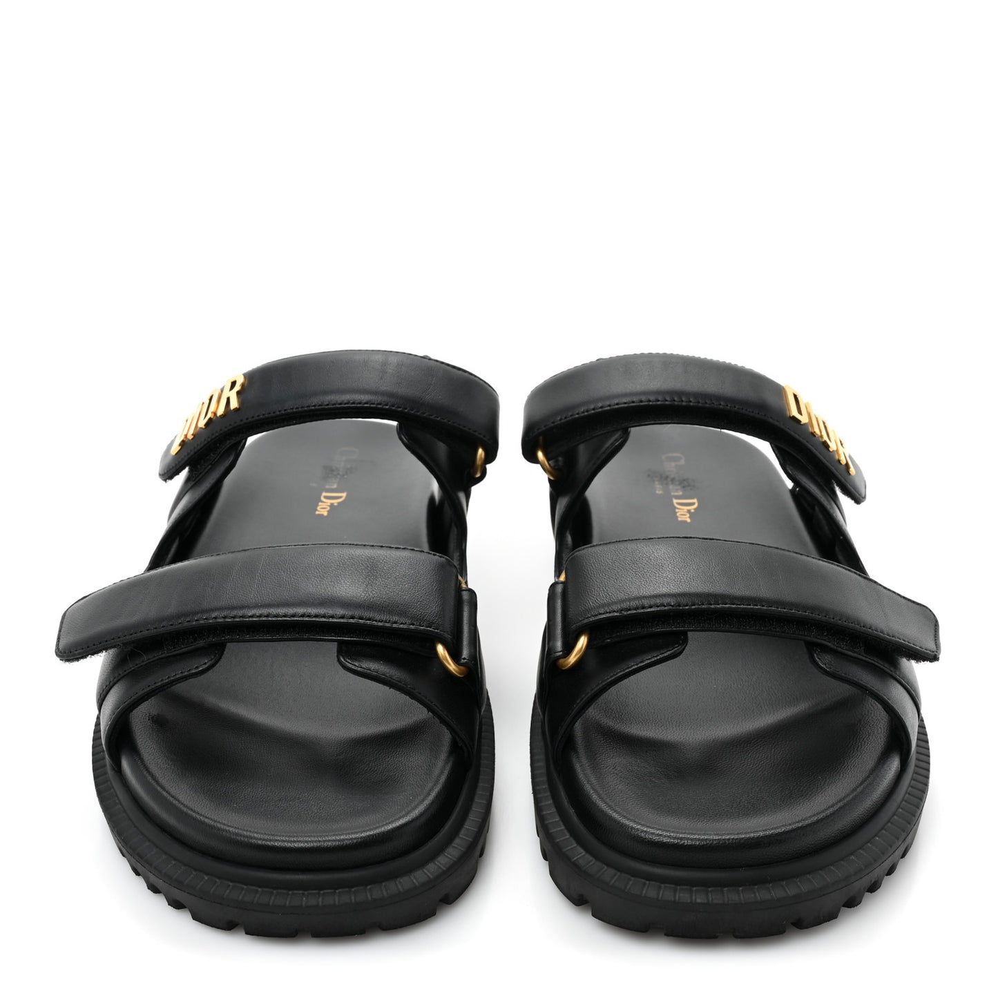 Lambskin Dioract 10mm Slide Sandals 40 Black