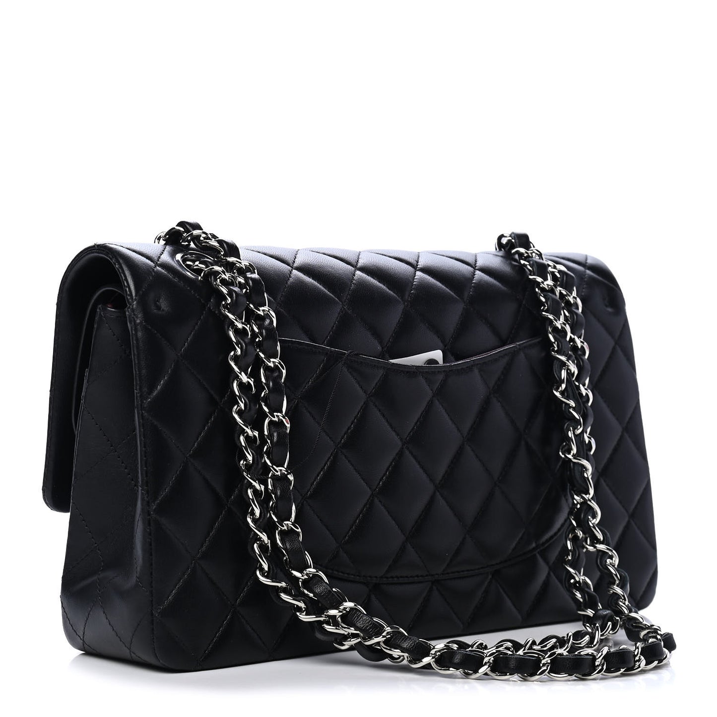 Lambskin Quilted Medium Double Flap Black
