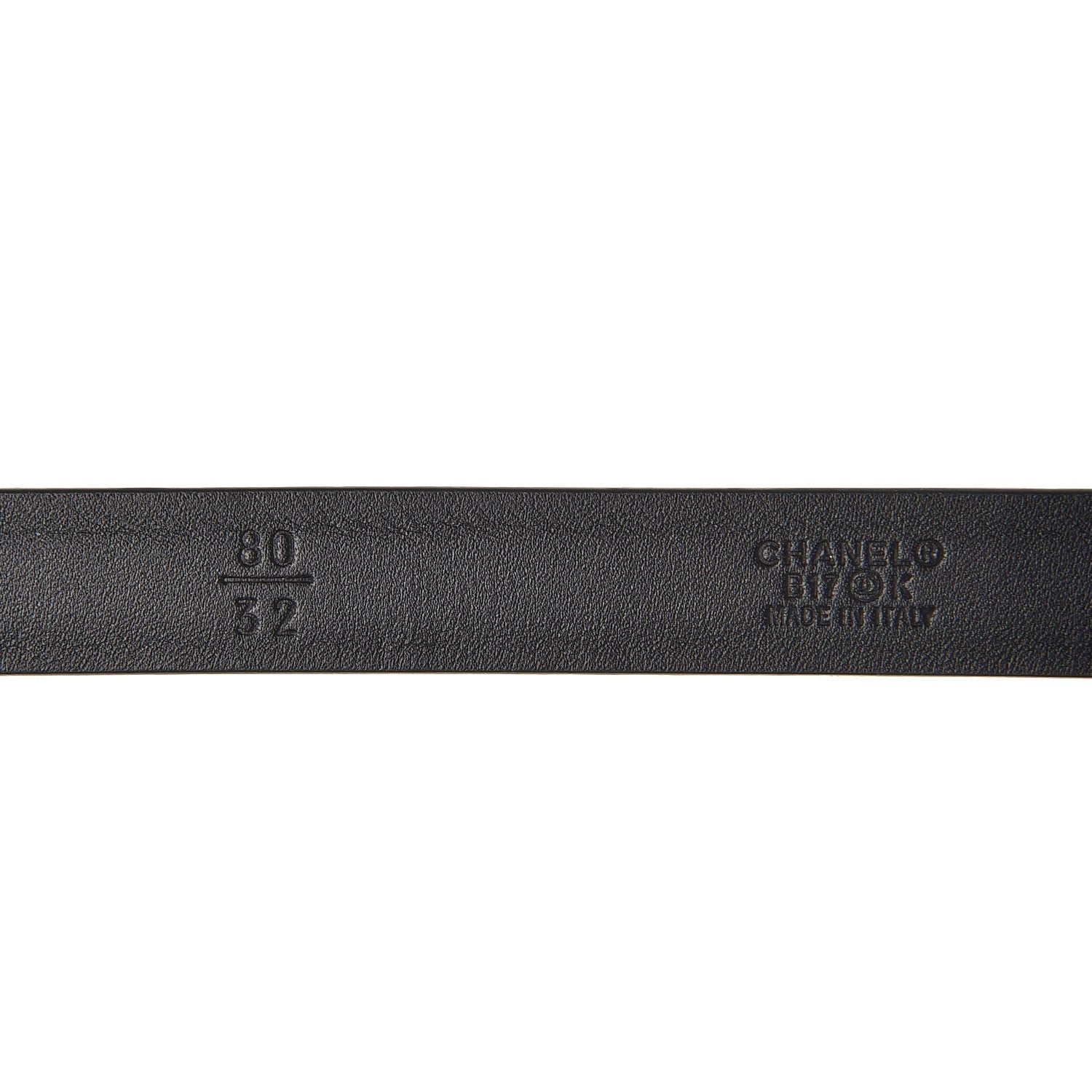 Chanel Glitter Calfskin CC Logo Skinny Belt 80 32 Black 6 of 8