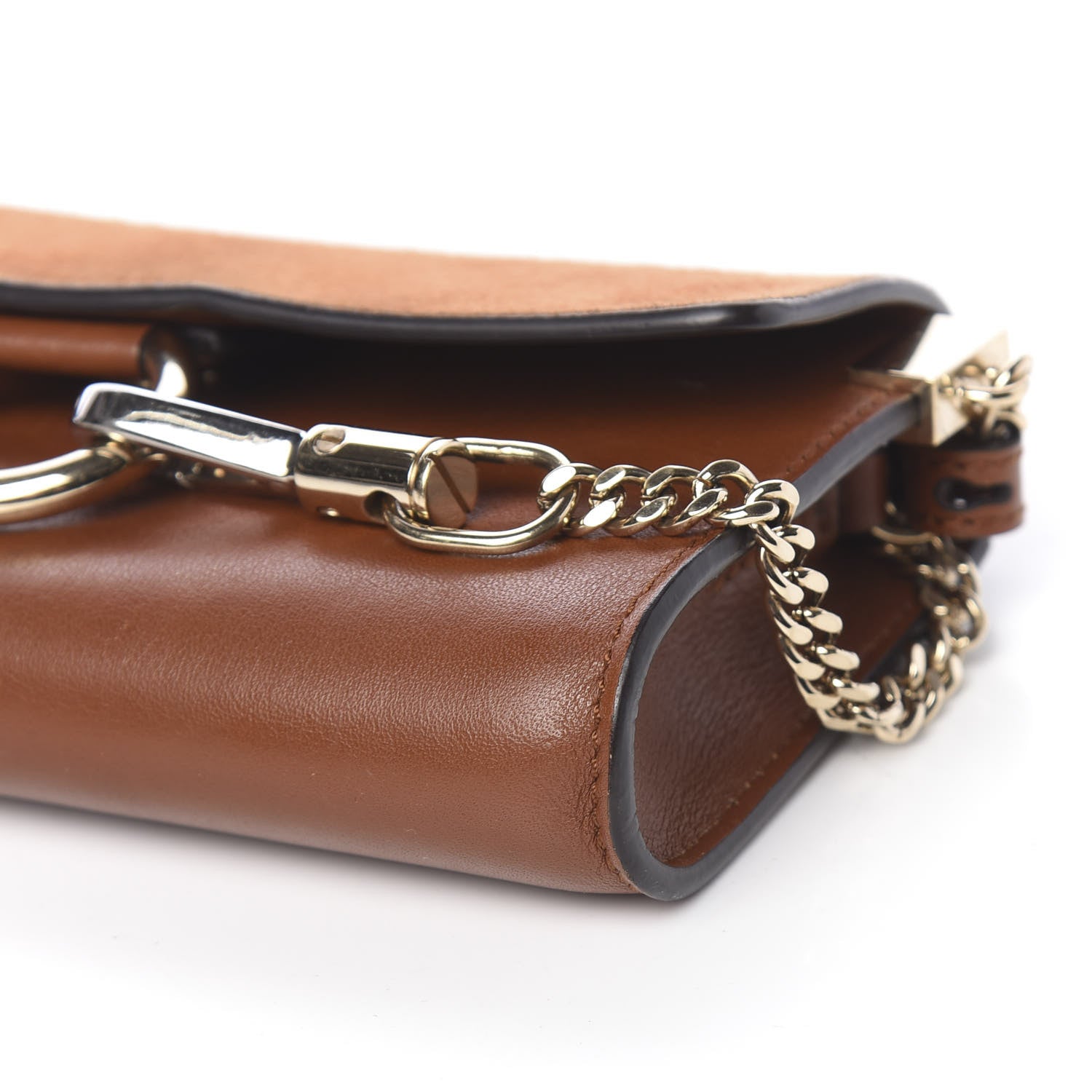 Chloe Suede Calfskin Mini Faye Shoulder Bag Tobacco 9 of 16