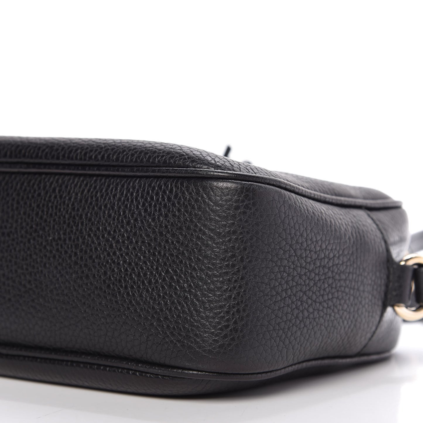 Pebbled Calfskin Small Soho Disco Bag Black
