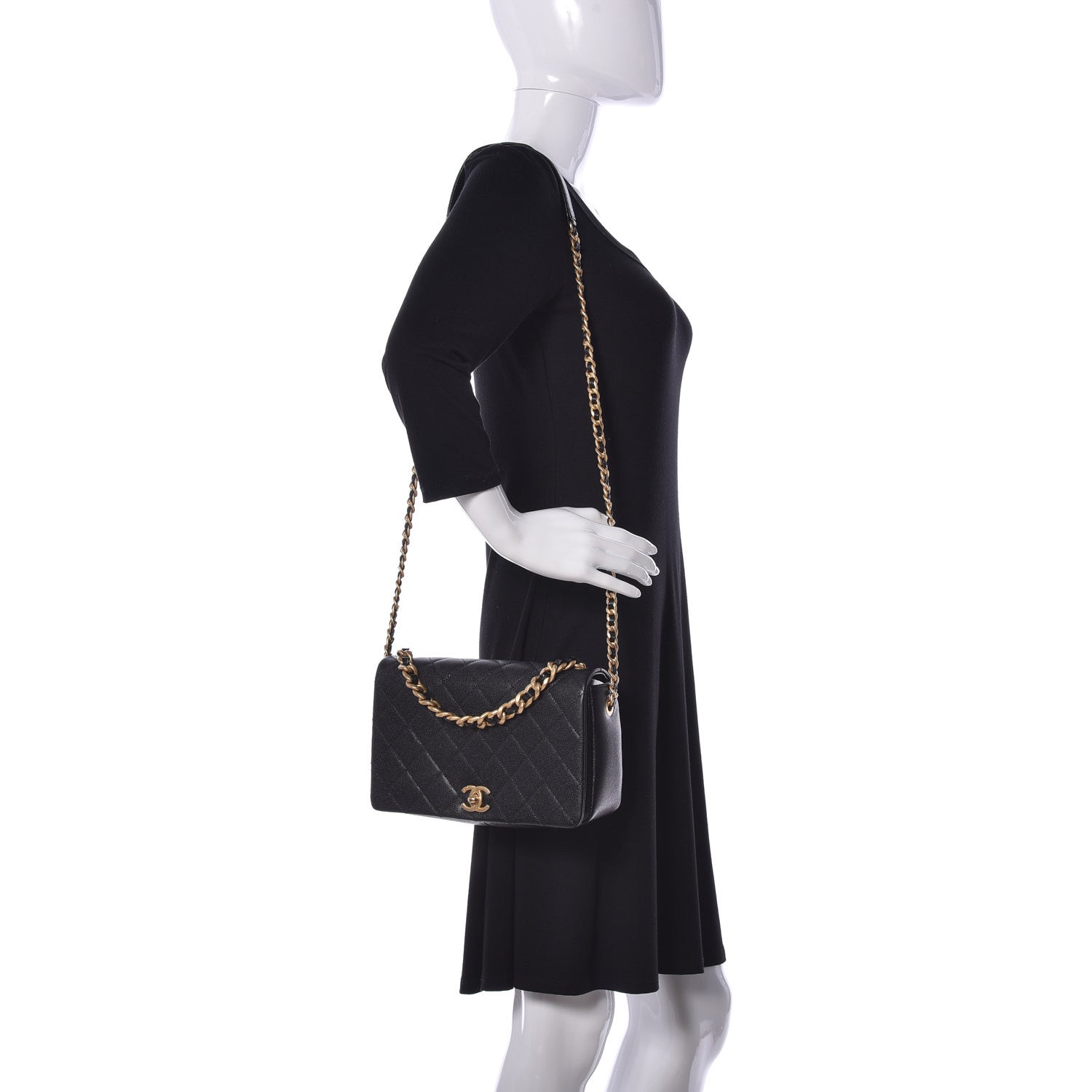 Chanel Caviar Quilted Medium Fashion Therapy Flap Bag Black 2 of 10