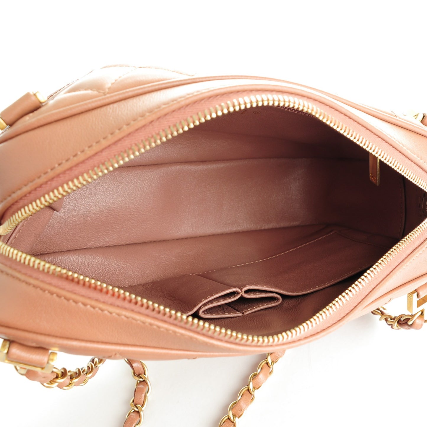 Lambskin Quilted Medium CC Crown Camera Case Pink