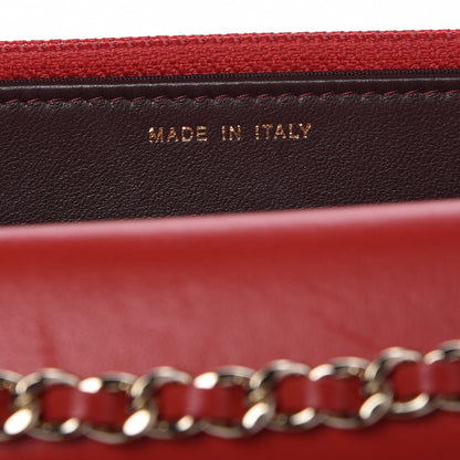 Chanel Lambskin Quilted Trendy CC Wallet On Chain WOC Red 8 of 10