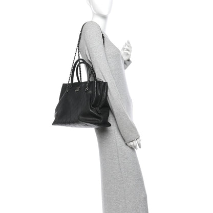 Chanel Grained Vegetal Calfskin Urban Shopping Tote Black 2 of 11