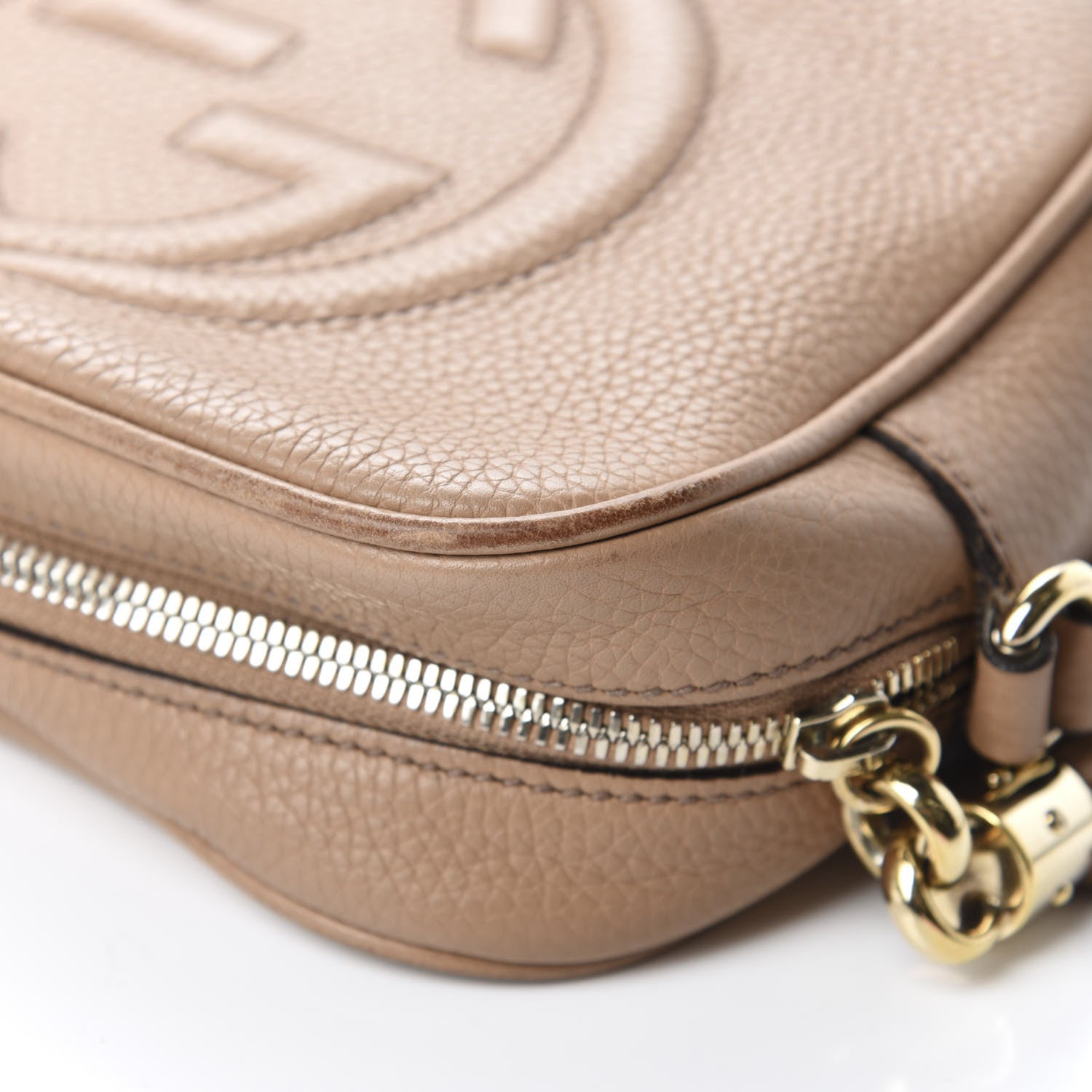 Gucci Pebbled Calfskin Small Soho Disco Bag Rose Beige 9 of 21