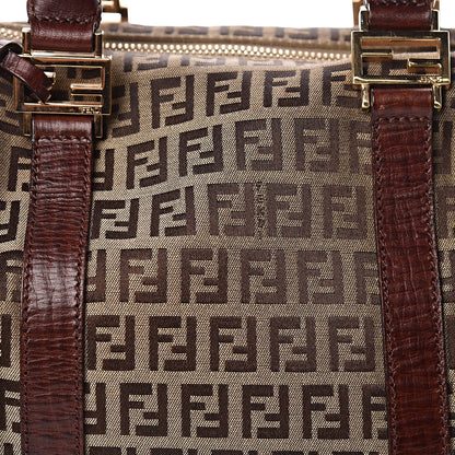 Fendi Zucchino Vitello Small Boston Mogano Panna Bruciato 7 of 9