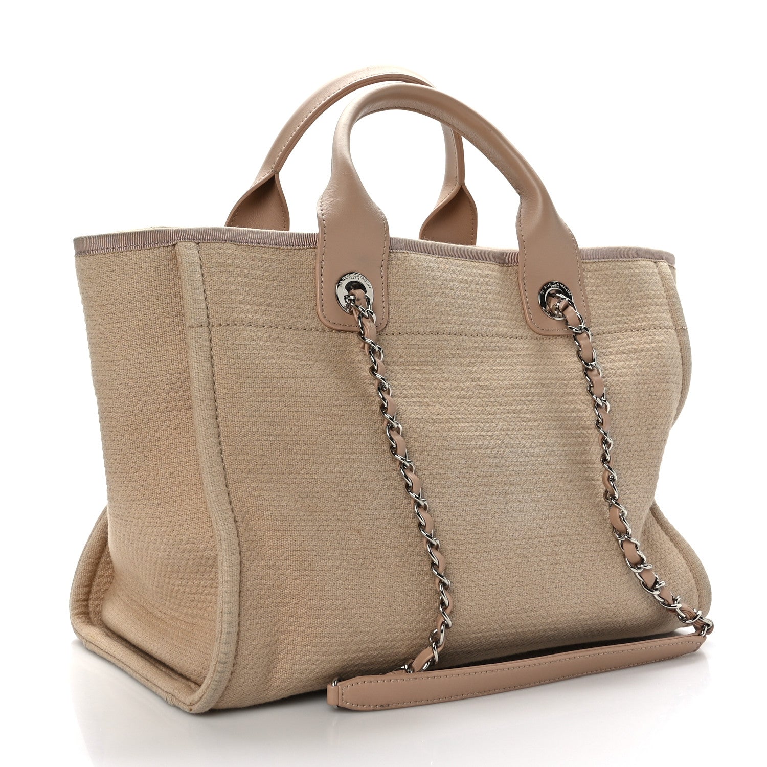Chanel Mixed Fibers Small Deauville Tote Beige 4 of 12