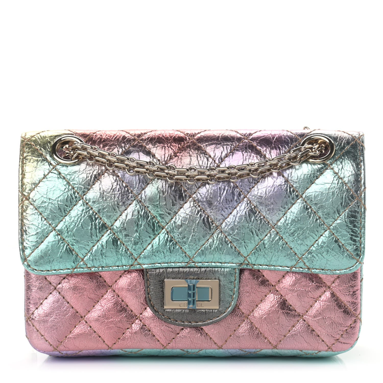 Chanel Metallic Goatskin Quilted Mini 2.55 Reissue Flap Multicolor 1 of 11