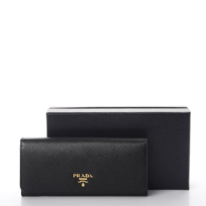 Prada Saffiano Metal Continental Flap Wallet Nero Black 10 of 10