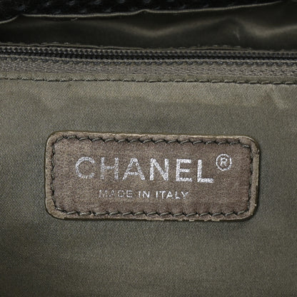 Chanel Metallic Calfskin Perforated Large Drill Accordion Flap Black 7 of 11