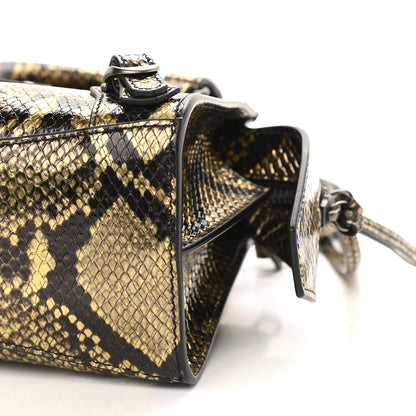 Balenciaga Grained Calfskin Snake Effect Neo Classic Silver Hardware Mini City Gold Black 9 of 10