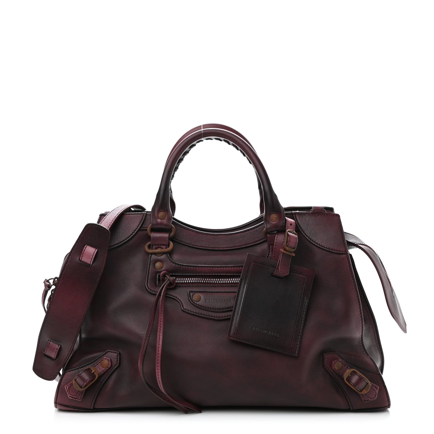 Used Calfskin Rust Hardware Neo Classic City Burgundy
