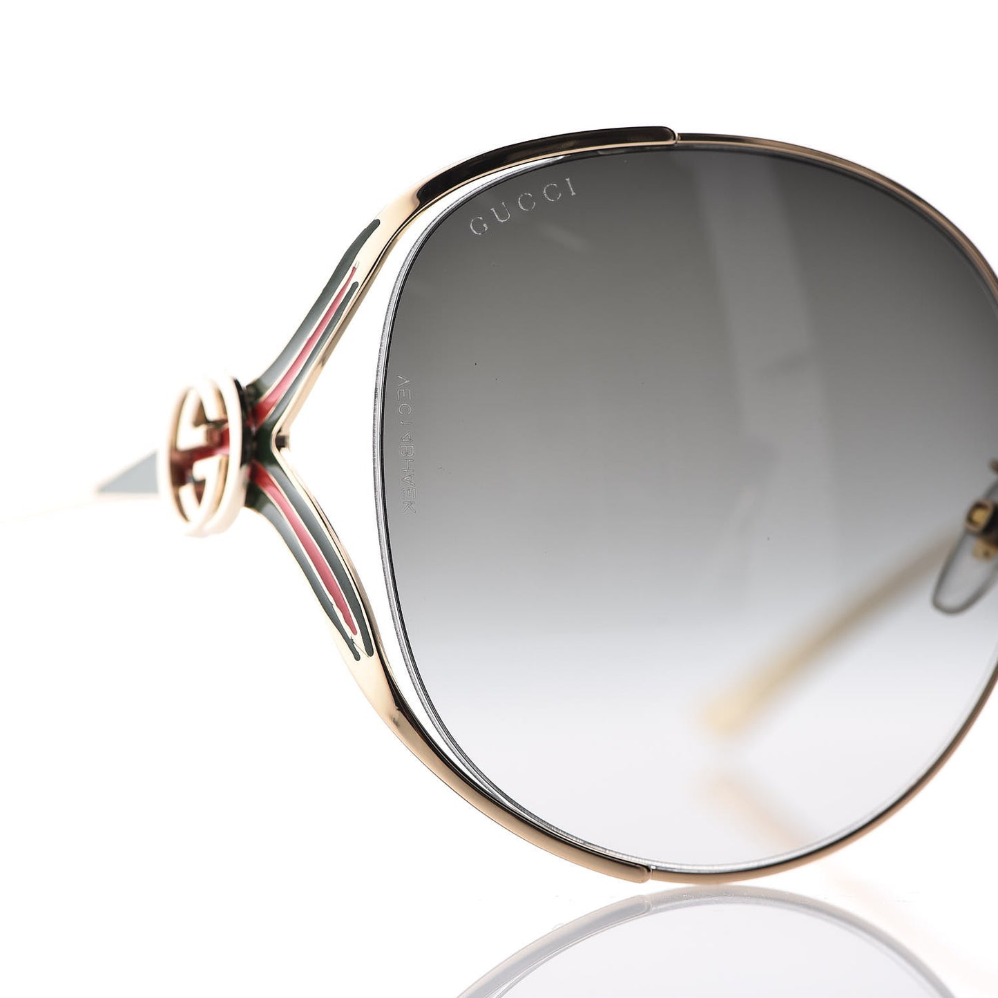 Metal Oversized Round Frame GG0225S Sunglasses Gold