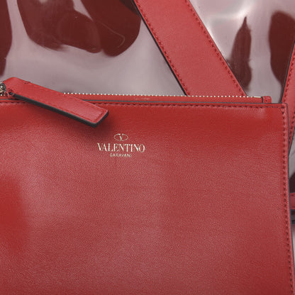 Valentino Garavani PVC Vlogo Small Escape Tote Red 6 of 9