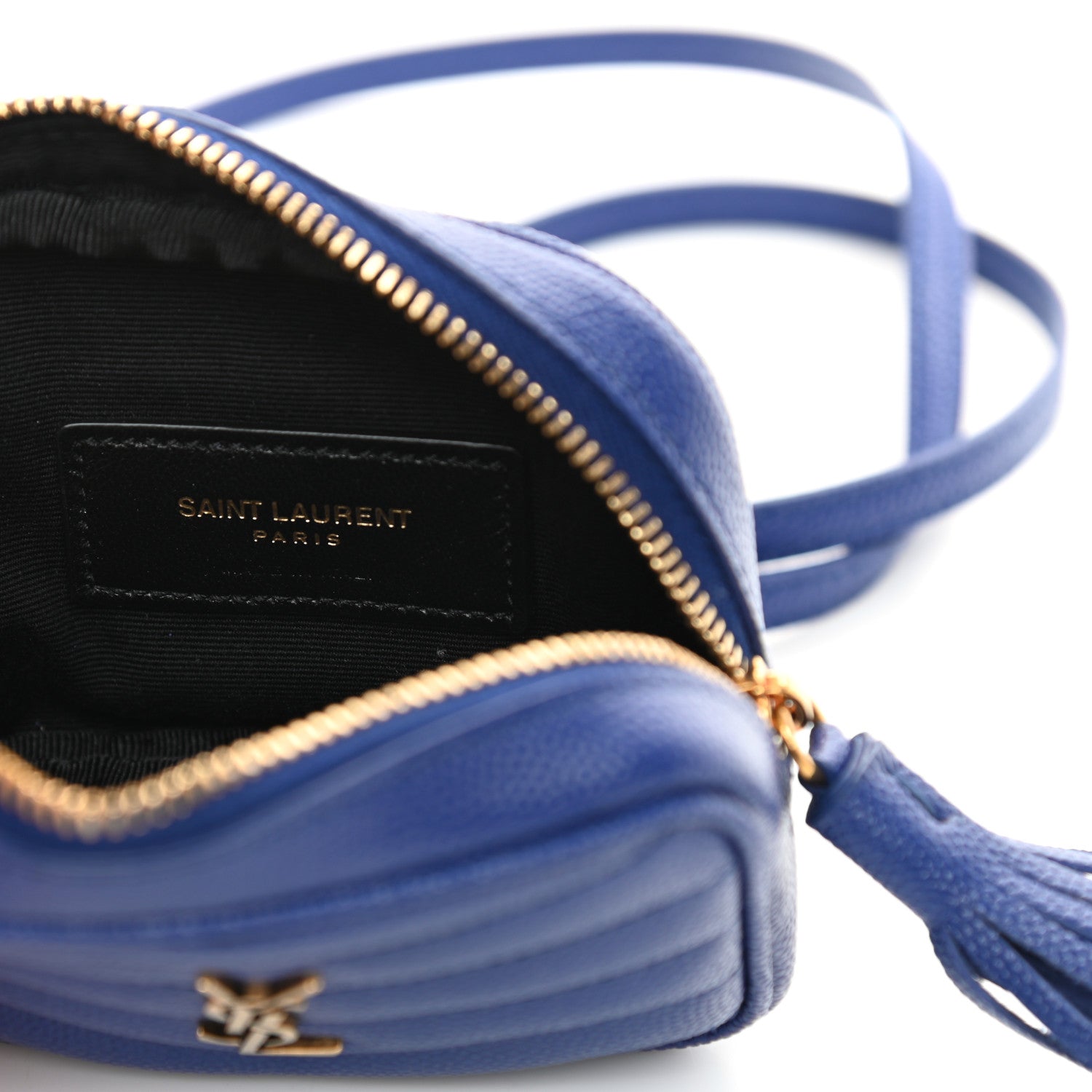 Saint Laurent Grain De Poudre Matelasse Monogram Baby Lou Camera Bag Sapphire Blue 6 of 11
