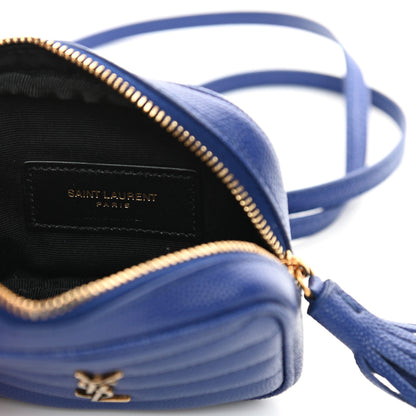 Saint Laurent Grain De Poudre Matelasse Monogram Baby Lou Camera Bag Sapphire Blue 6 of 11
