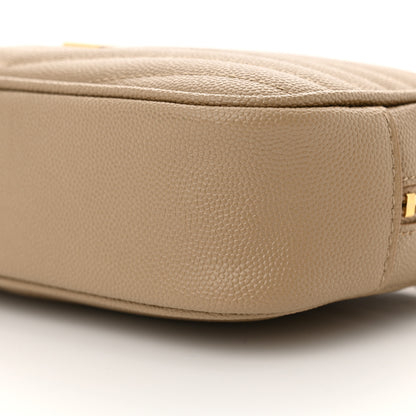 Saint Laurent Grain De Poudre Matelasse Monogram Mini Lou Camera Bag Dark Beige 10 of 11