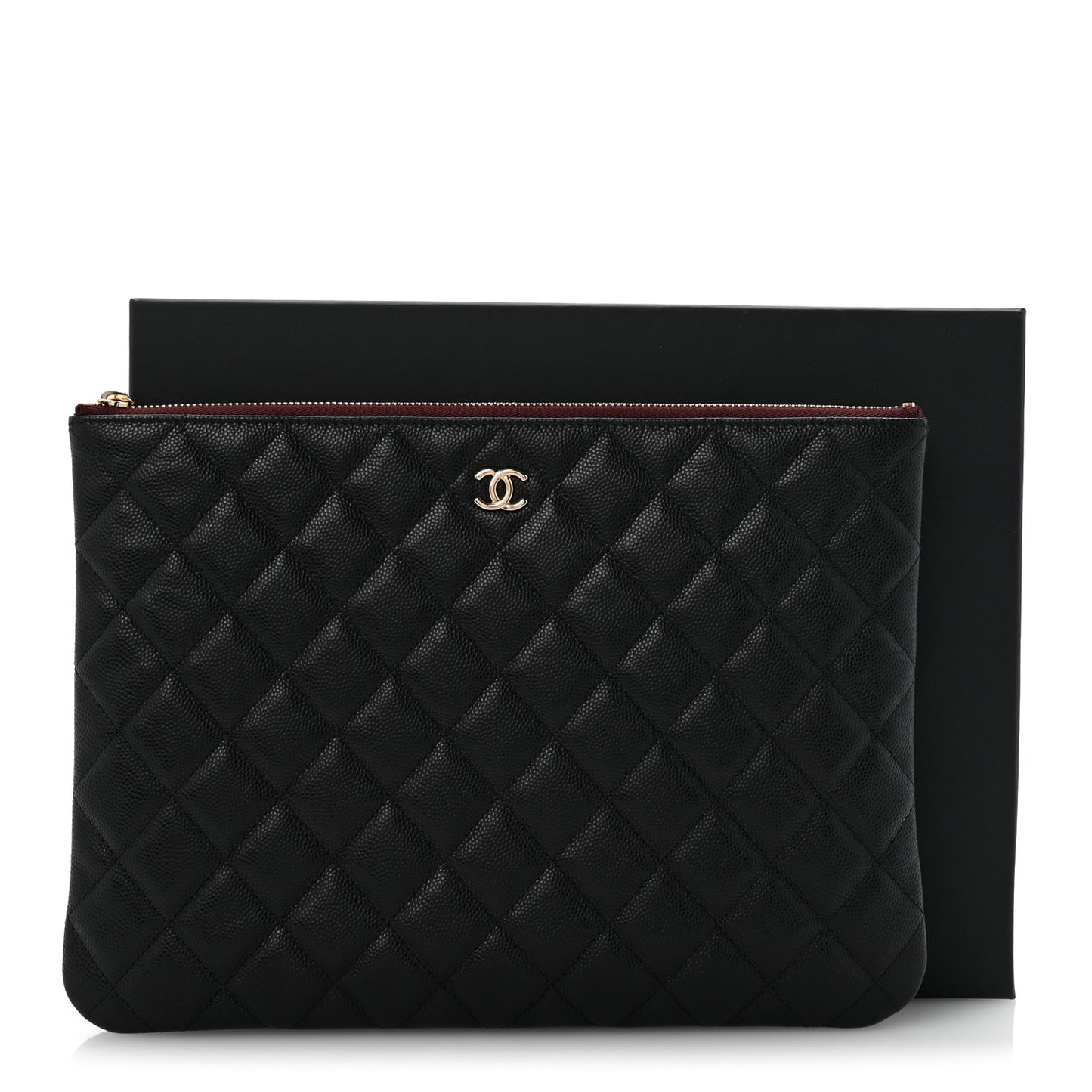 Caviar Quilted Medium Cosmetic Case Black