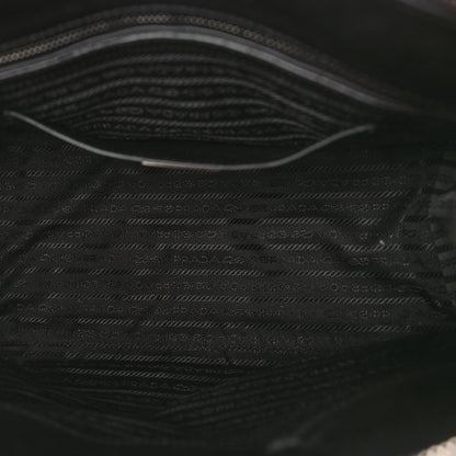 Prada Glace Calfskin Zip Tote Moro Black 5 of 12