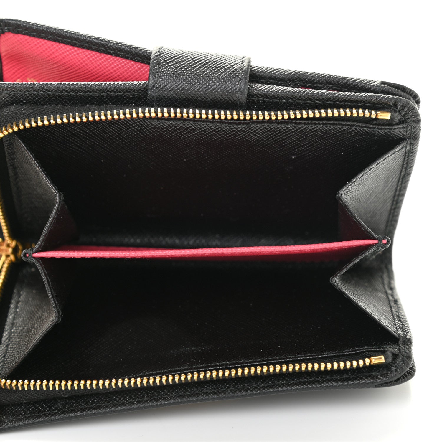 Prada Saffiano Metal Compact Wallet Black 6 of 10