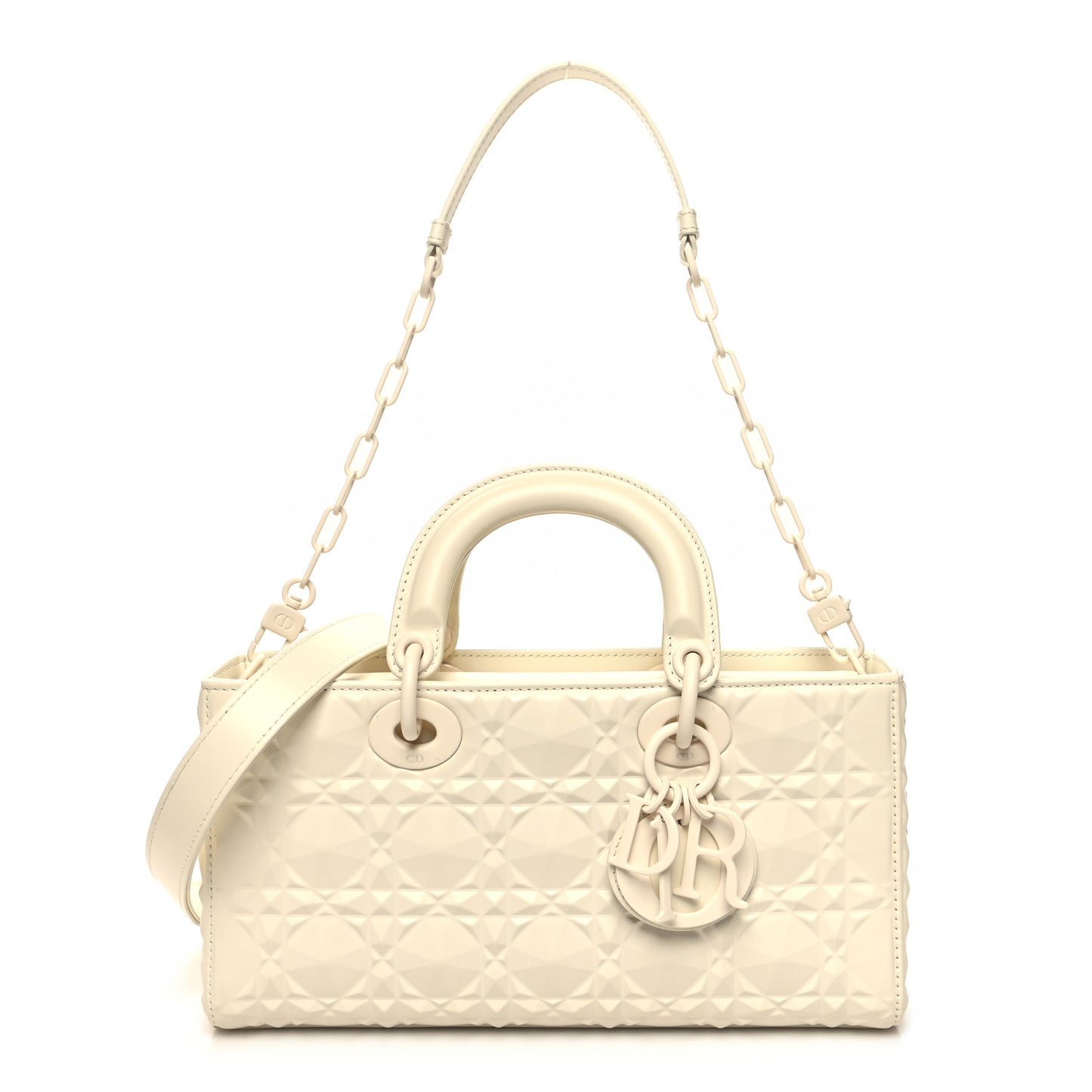 Calfskin Cannage Diamond Medium Lady D-Joy Latte