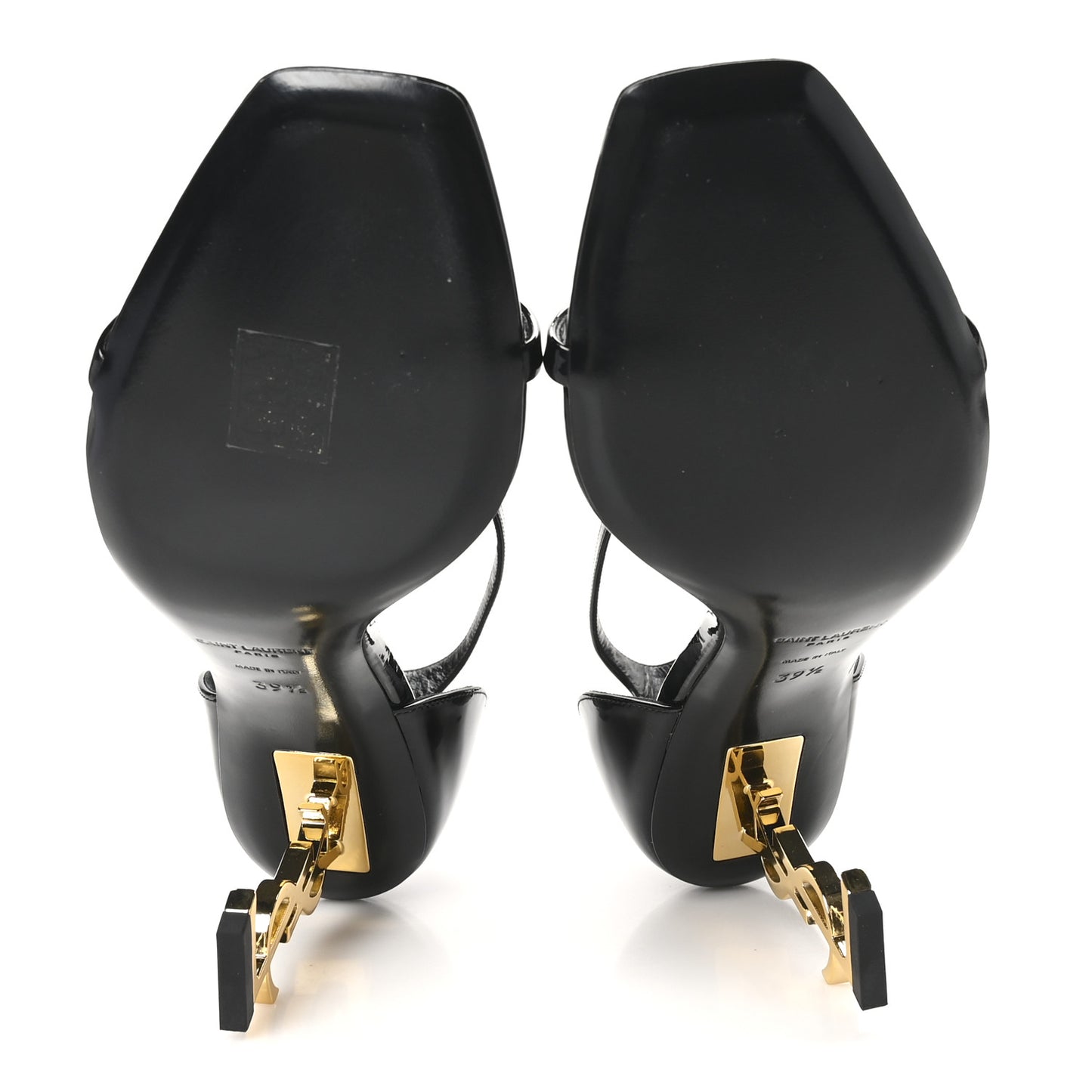Patent Calfskin Opyum 85 Sandals 39.5 Black