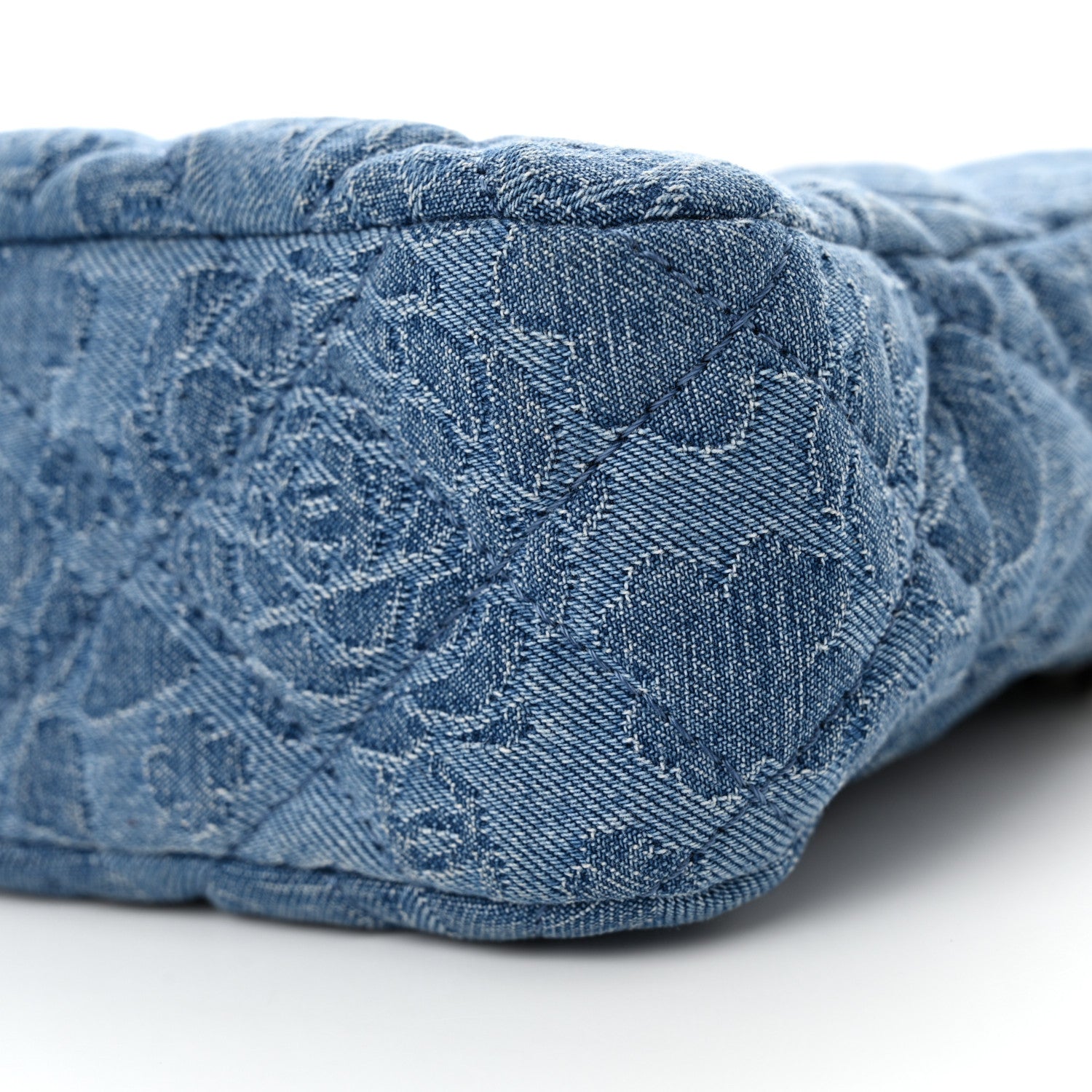 Chanel Denim Quilted Camellia Sweetheart Small Hobo Blue 10 of 12