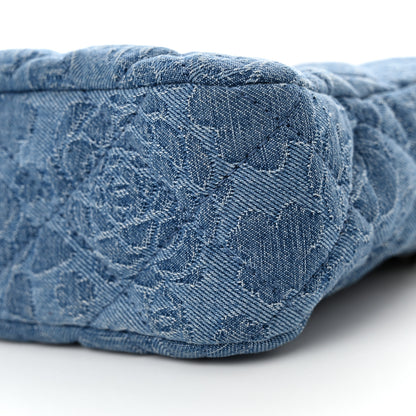 Chanel Denim Quilted Camellia Sweetheart Small Hobo Blue 10 of 12