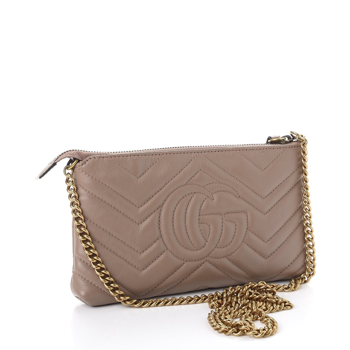 Calfskin Matelasse Mini GG Marmont Chain Bag Porcelain Rose