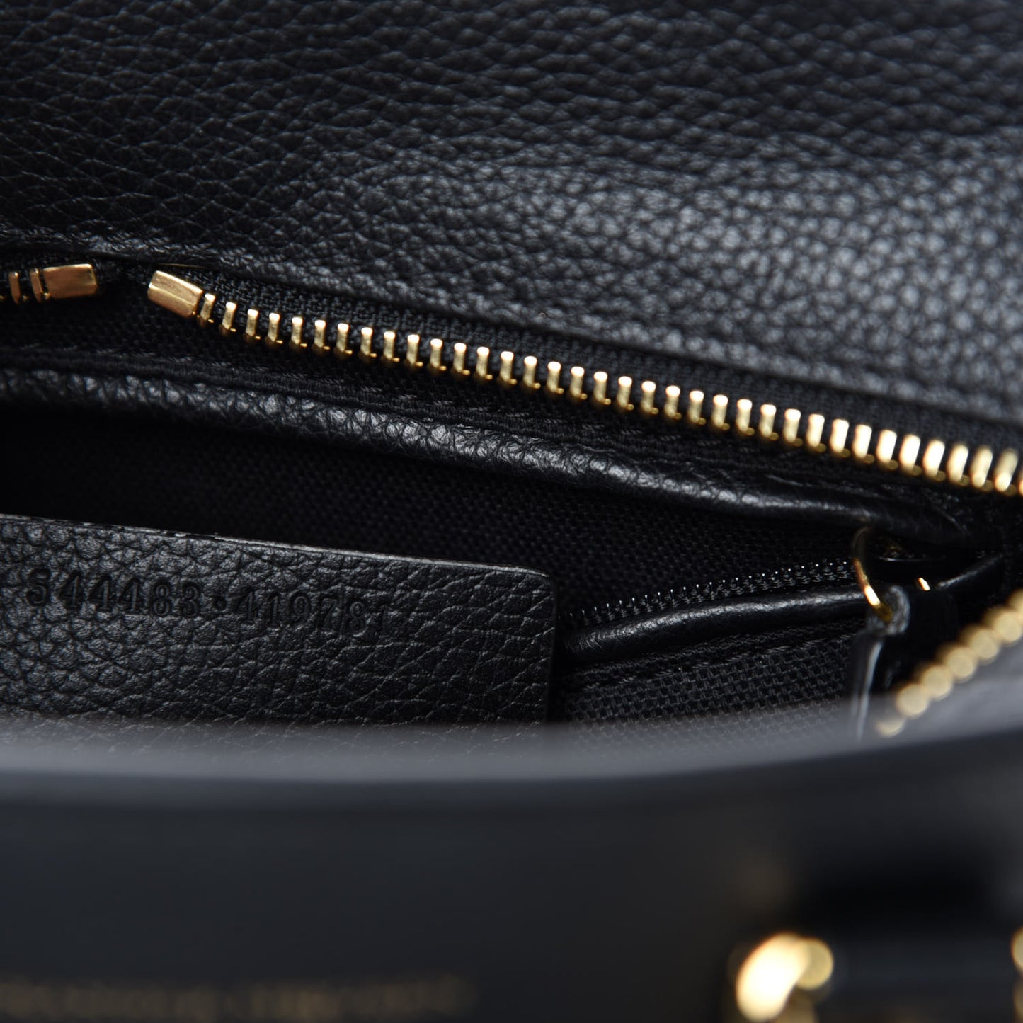 Pebbled Calfskin Mini Skull Padlock Zip Around Tote Black