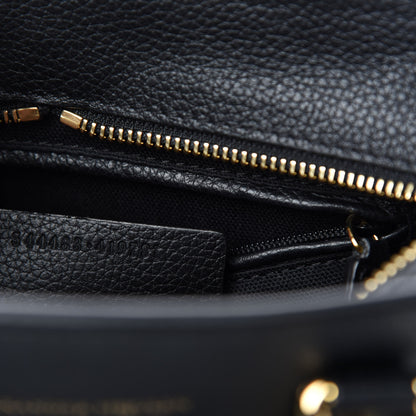 Alexander McQueen Pebbled Calfskin Mini Skull Padlock Zip Around Tote Black 9 of 10