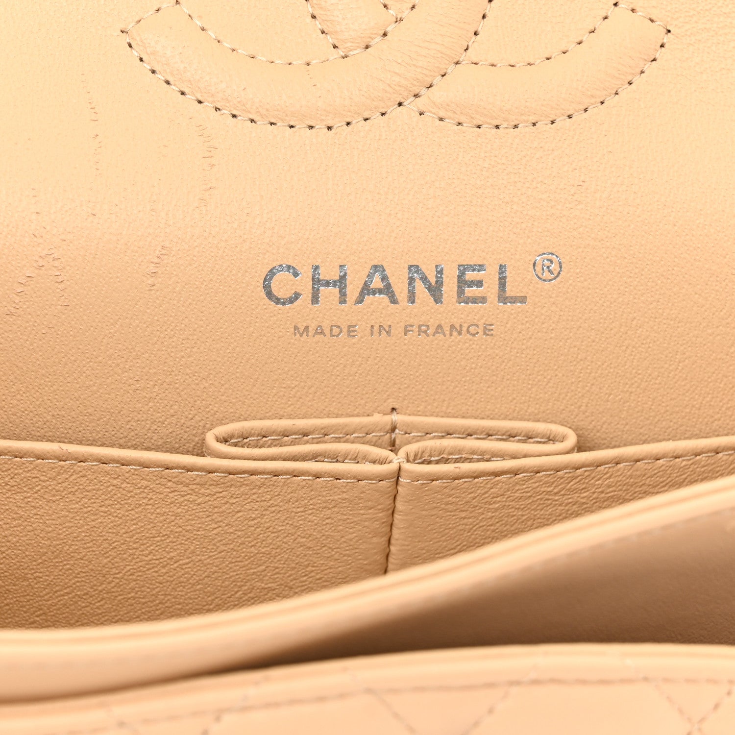 Chanel Lambskin Quilted Medium Double Flap Beige 6 of 11