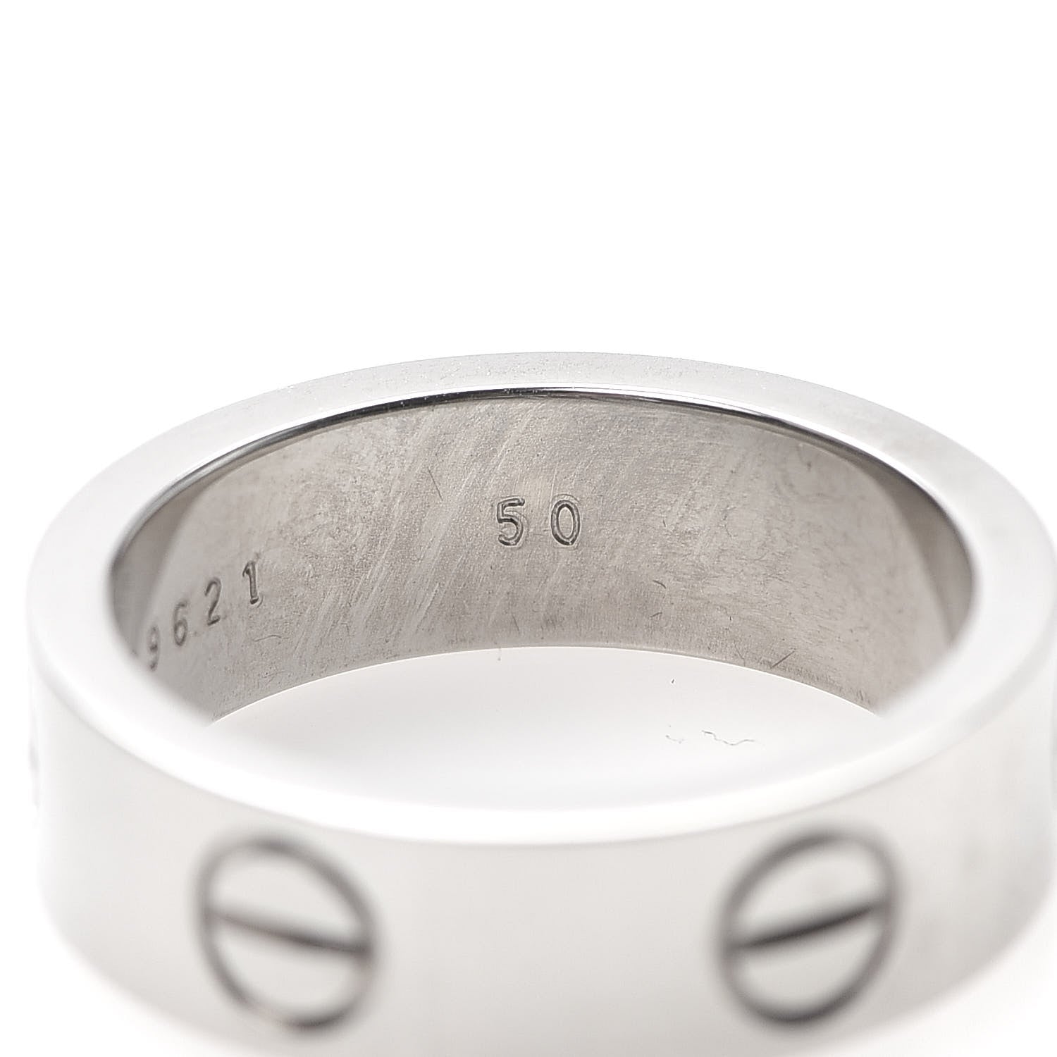 Cartier 18K White Gold 5.5mm LOVE Ring 50 5.25 6 of 6