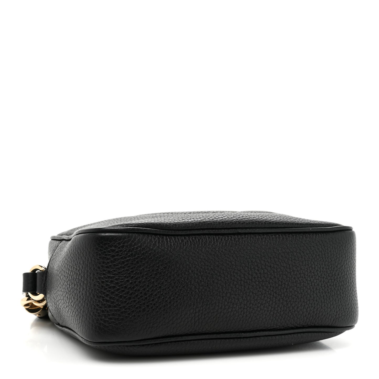 Pebbled Calfskin Small Soho Disco Bag Black